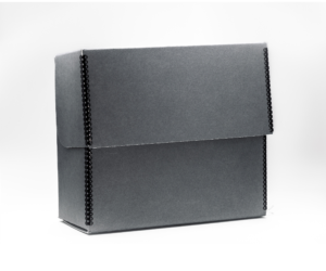 Gray and White Document Storage Box 10-1/4H x 12-1/4W x 5D