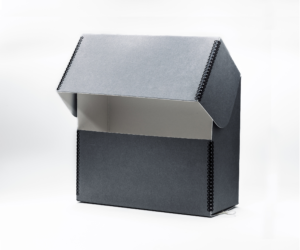 Gray and White Document Storage Box 10-1/4H x 12-1/4W x 2-1/2D